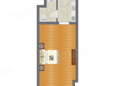 1室0厅 44.09平米户型图