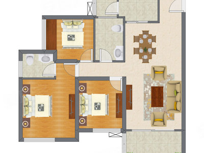 3室2厅 99.33平米户型图