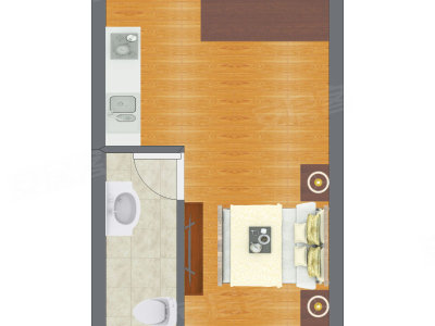 1室0厅 20.86平米户型图