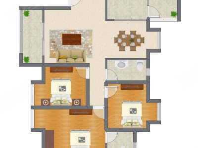 3室2厅 123.45平米