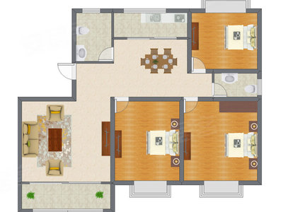 3室2厅 113.99平米