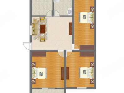 3室1厅 88.82平米