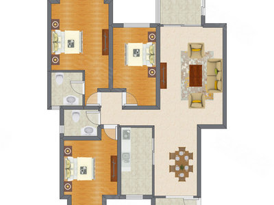 3室2厅 145.02平米