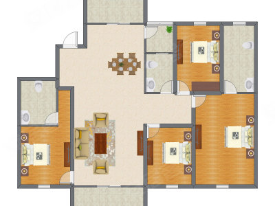 4室2厅 177.00平米户型图