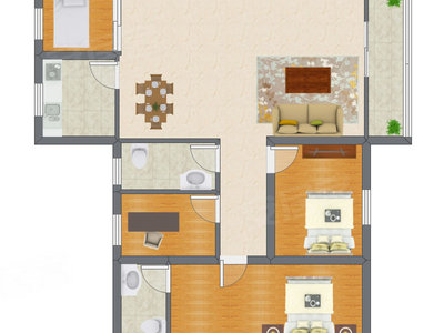 4室2厅 90.27平米