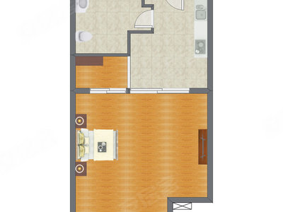 1室0厅 64.00平米户型图