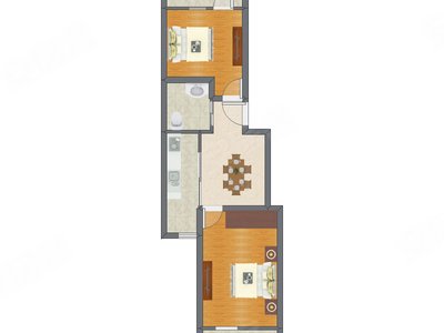 2室1厅 77.10平米