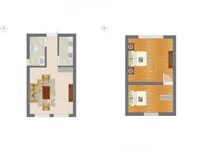 2室1厅 20.45平米