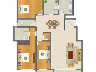 3室2厅 144.70平米