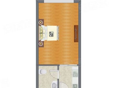 1室0厅 49.60平米户型图