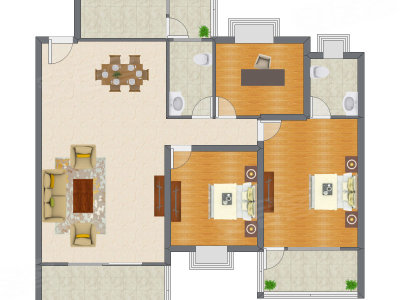 3室2厅 167.00平米户型图
