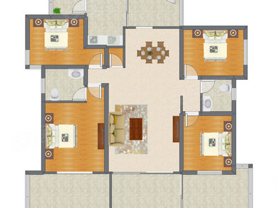 4室2厅 154.11平米