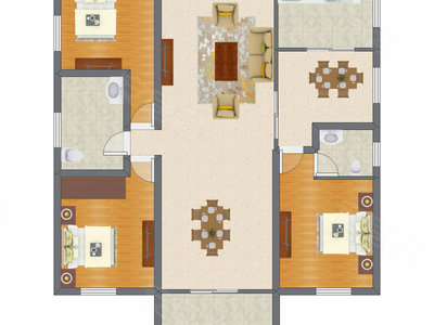 3室2厅 172.00平米户型图