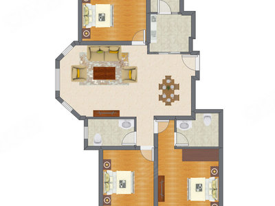 3室2厅 90.83平米
