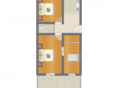 3室1厅 65.30平米