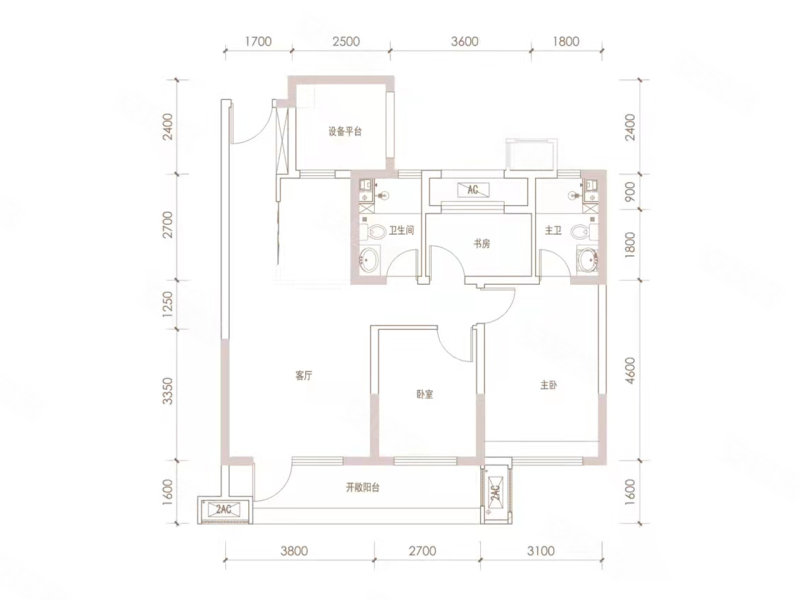 三台滨江首座户型图图片