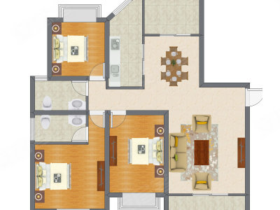 3室2厅 138.69平米