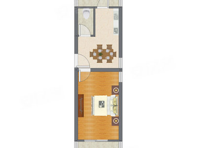 1室1厅 44.12平米