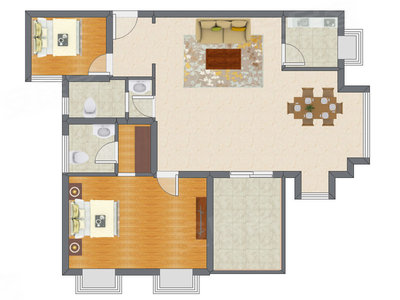 2室2厅 126.12平米