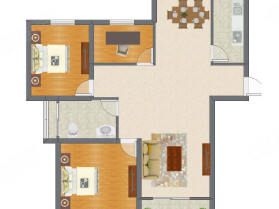 3室2厅 95.66平米