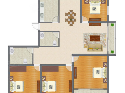4室2厅 131.76平米