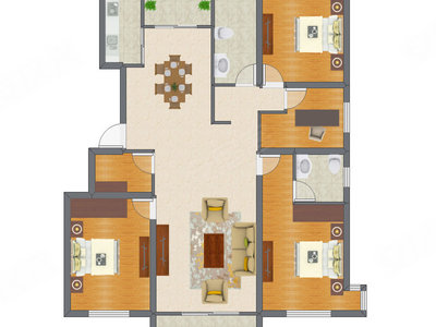 4室2厅 111.89平米