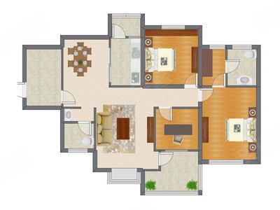 3室2厅 50.29平米