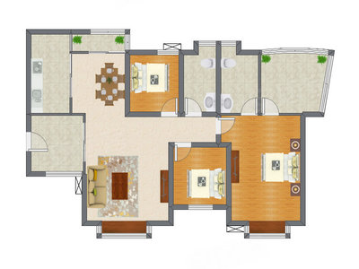 3室2厅 114.78平米