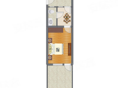 1室1厅 31.42平米
