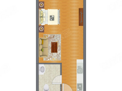1室0厅 59.01平米户型图