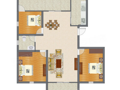 3室2厅 115.98平米