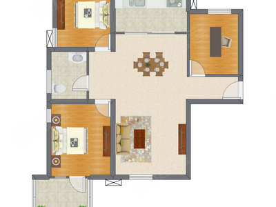 2室2厅 110.86平米户型图
