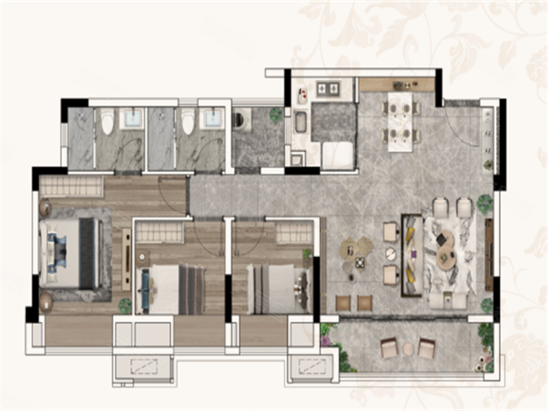 铁建丨建发云著3室2厅2卫93㎡南119万