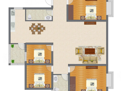 4室2厅 144.75平米