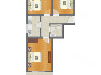 3室1厅 64.69平米