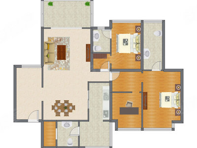 2室2厅 151.59平米