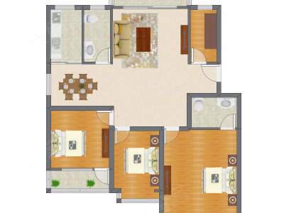 3室2厅 138.40平米