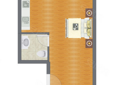 1室0厅 35.27平米户型图