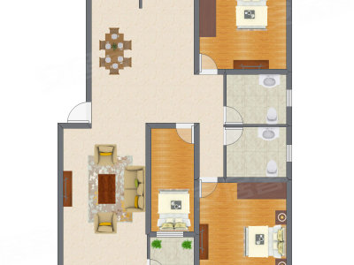 3室1厅 112.01平米