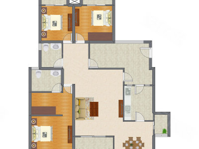 3室2厅 123.85平米