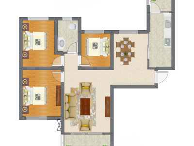 3室2厅 111.77平米