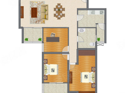 3室2厅 123.39平米户型图