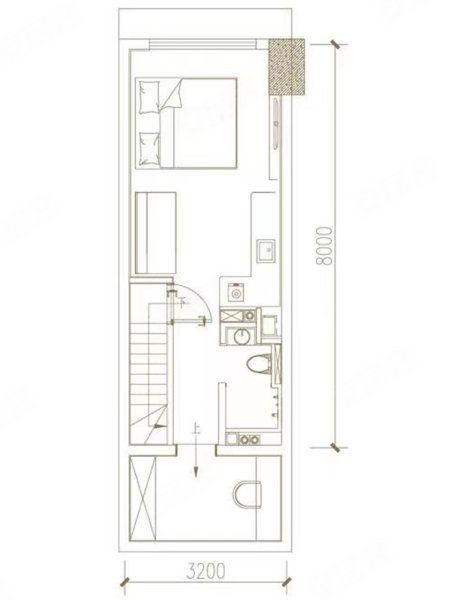 建发鼎华北大珑廷公寓二手房,30万,1室1厅,2卫,40平米