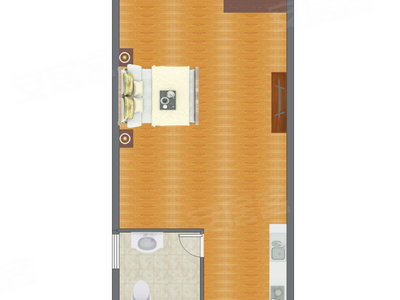 1室1厅 63.29平米户型图