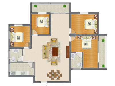 4室2厅 181.72平米