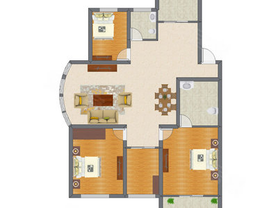 3室1厅 113.76平米