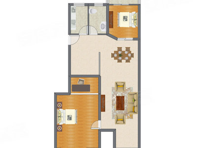 2室2厅 120.39平米