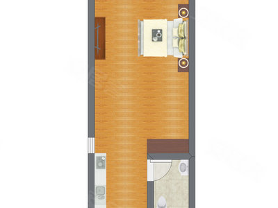 1室1厅 27.11平米