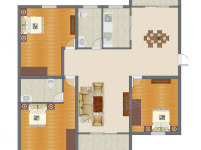 3室2厅 159.62平米