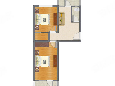 2室1厅 63.53平米户型图